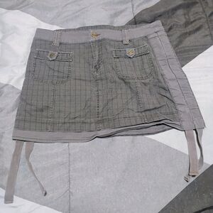 Stylish Gray Checkered Mini Skirt